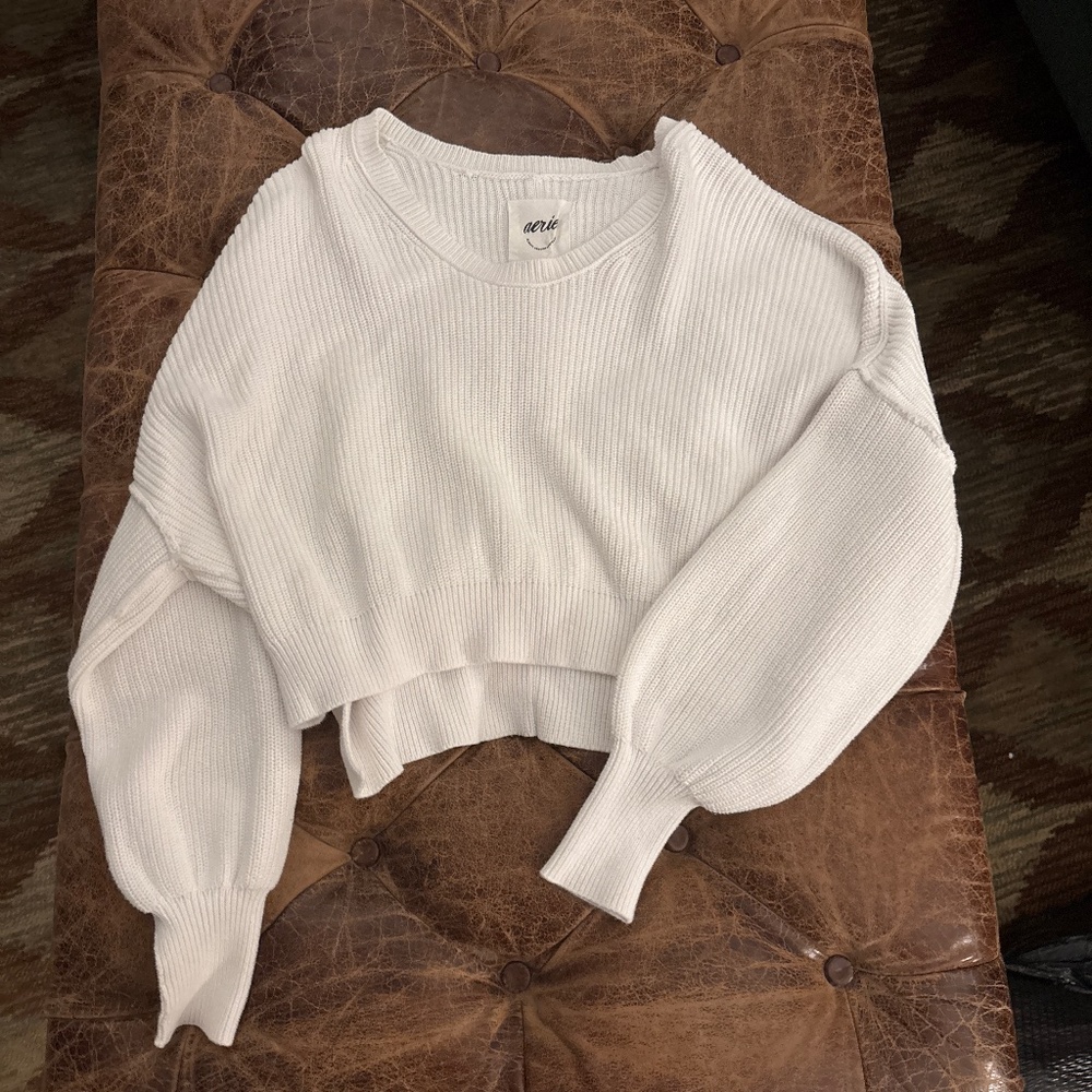 Aerie white cropped sweater
